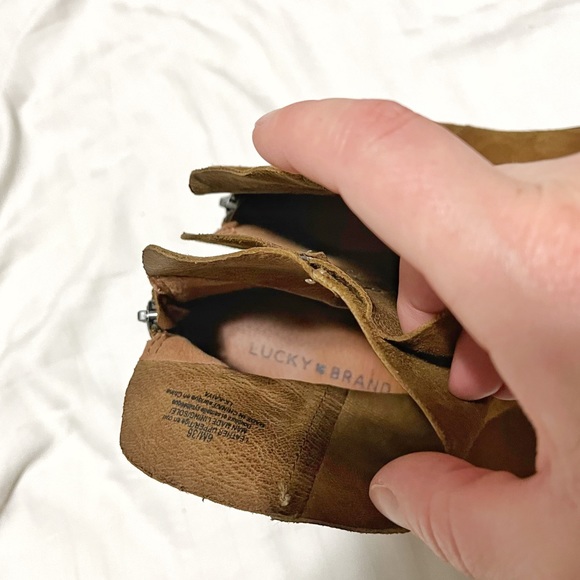Lucky Brand Kaiya Suede Western Ankle Boot Brown size 6 - Picture 9 of 11